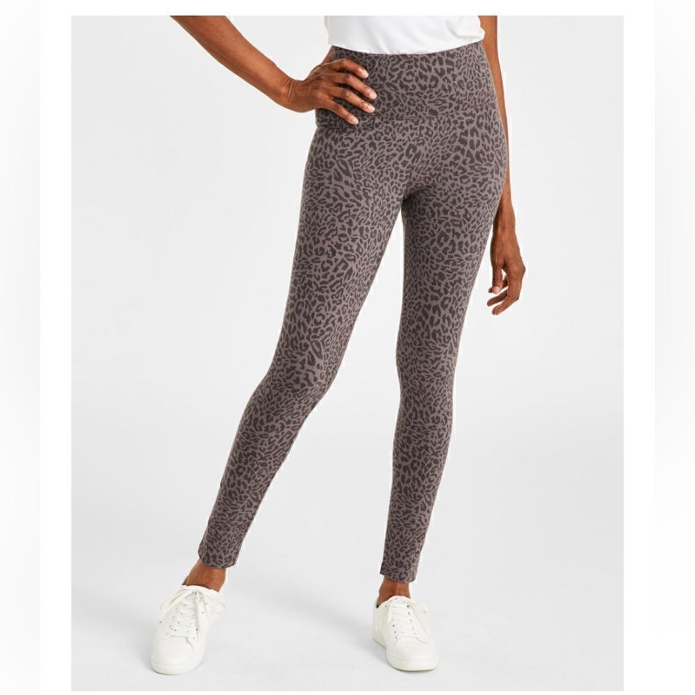 Style & Co Women's Printed High Rise Leggings, Created for Macy's Sz 2xl Grey